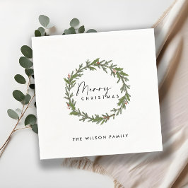 SERVILLETA DE PAPEL NAVIDADES DE WREATATH DE LA ELEGANTE MODERNA HOLLY