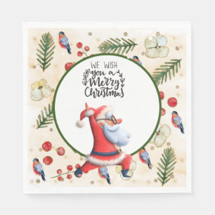 Servilleta De Papel Navidades de yoga instructor de Santa Claus