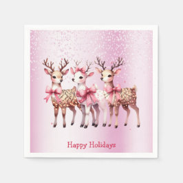 Servilleta De Papel Navidades Deer Holiday Napkin