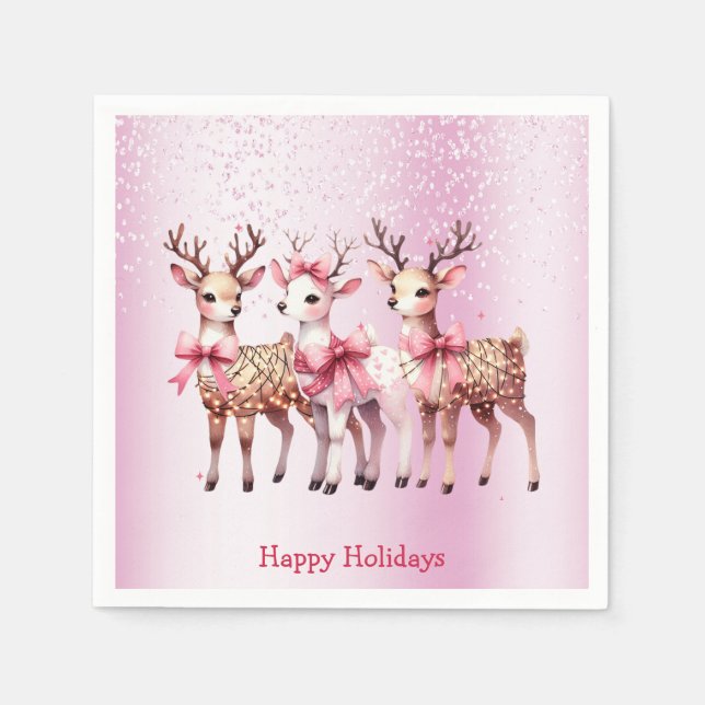 Servilleta De Papel Navidades Deer Holiday Napkin (Anverso)