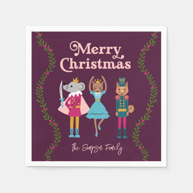 Servilleta De Papel Navidades del Ballet Red Nutcracker (Anverso)