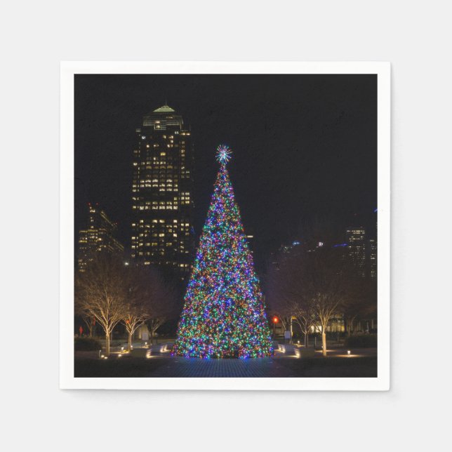 Servilleta De Papel Navidades Del Centro De Dallas (Anverso)