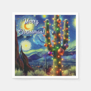 Servilleta De Papel Navidades del Desierto Saguaro Cactus Magnet