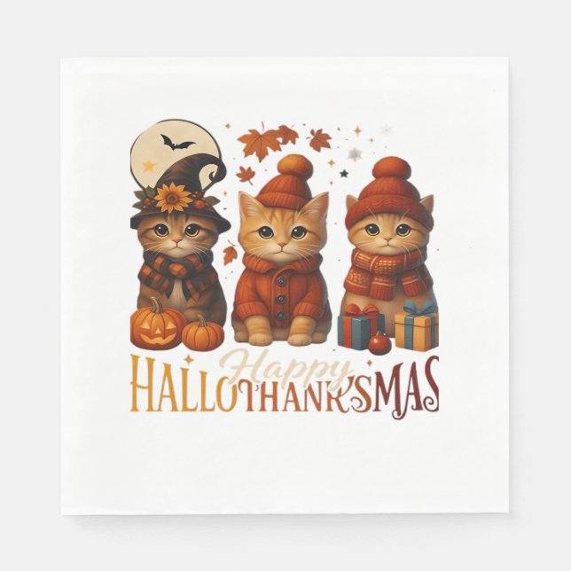 Servilleta De Papel Navidades del Día de Acción de Gracias de Hallowee (Anverso)