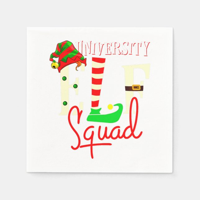 Servilleta De Papel Navidades del Escuadrón Elf Universitario de la Un (Anverso)