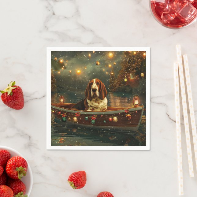 Servilleta De Papel Navidades del Hound de Basset (In situ)