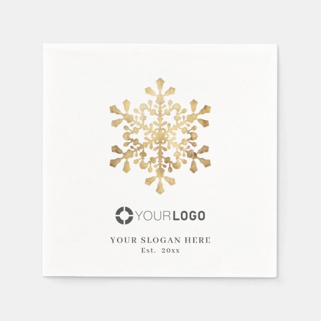 Servilleta De Papel Navidades del logo de la compañía de copos de niev (Anverso)