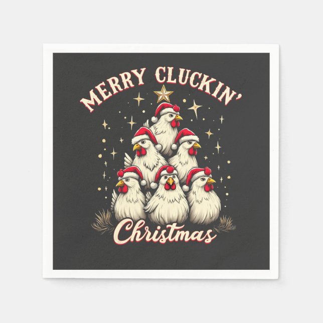 Servilleta De Papel Navidades del Merry Clucking Ropa Funny (Anverso)