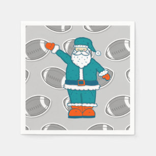 Servilleta De Papel navidades del naranja azul verde azulado santa cla