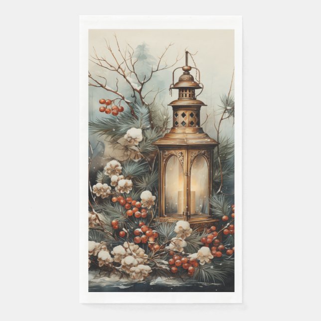 Servilleta De Papel Navidades del país Lantern Pine Brands Red Berriy (Anverso)