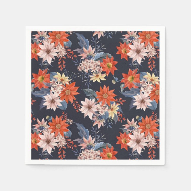 Servilleta De Papel Navidades del patrón de botánicos de invierno de é (Anverso)