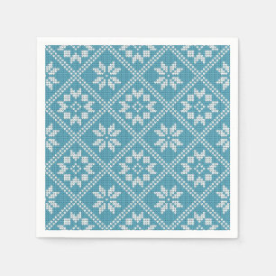 Servilleta De Papel Navidades del patrón de Knit Blue Fair Isle Sweate