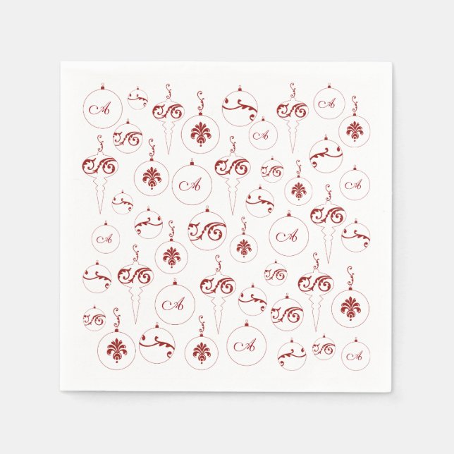 Servilleta De Papel Navidades del patrón de ornamentos en baudible de  (Anverso)