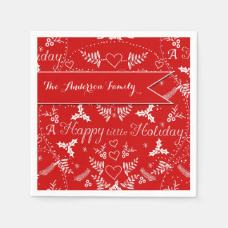 Servilleta De Papel Navidades del patrón rojo