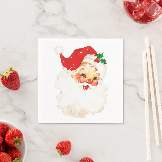 Servilleta De Papel Navidades del Viejo Santa Claus Retro Jolly (In situ)