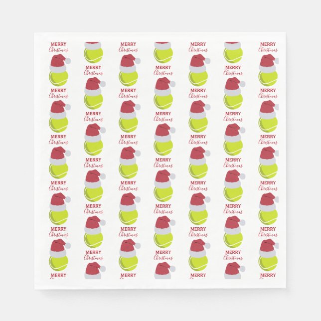 Servilleta De Papel Navidades Deportes de tenis Vacaciones (Anverso)