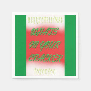 Servilleta De Papel Navidades diseñan verde blanco rojo con texto