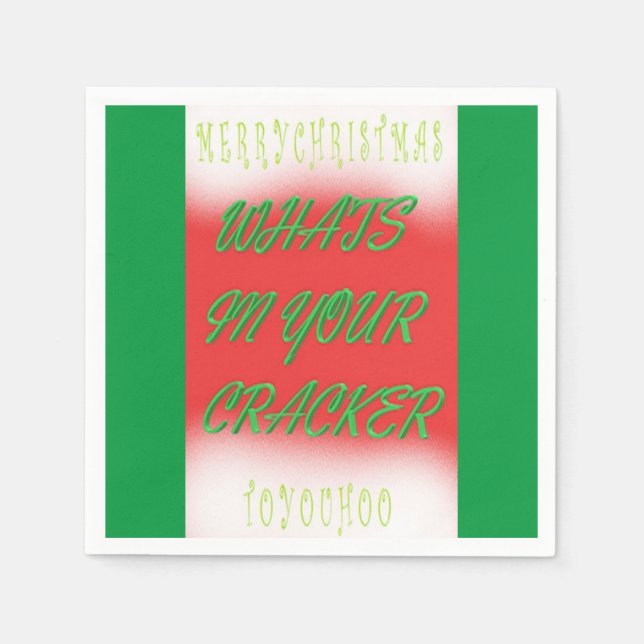 Servilleta De Papel Navidades diseñan verde blanco rojo con texto (Anverso)