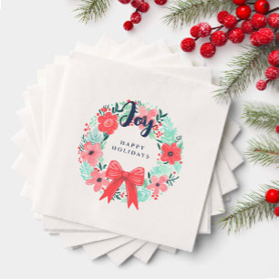 Servilleta De Papel Navidades disfrutan festividades de la flor de col