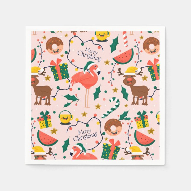 Servilleta De Papel Navidades divertidos (Anverso)