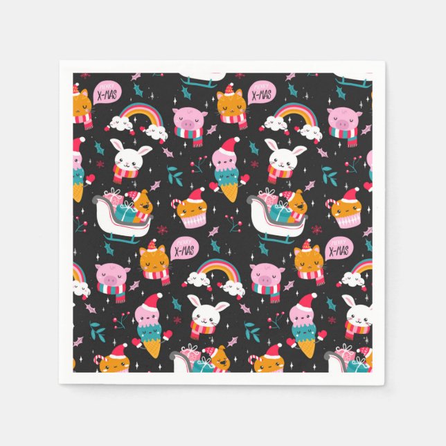 Servilleta De Papel Navidades divertidos (Anverso)