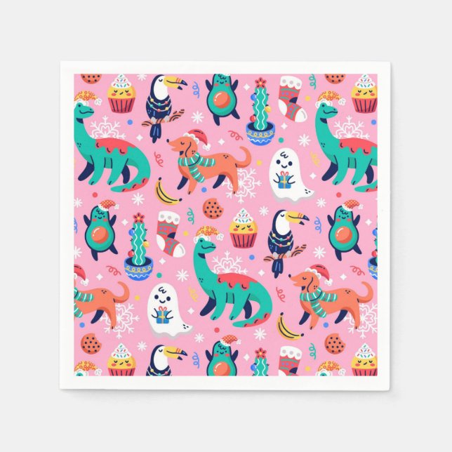 Servilleta De Papel Navidades divertidos (Anverso)