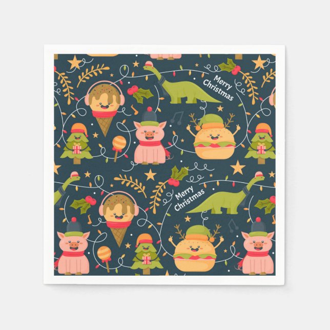 Servilleta De Papel Navidades divertidos (Anverso)