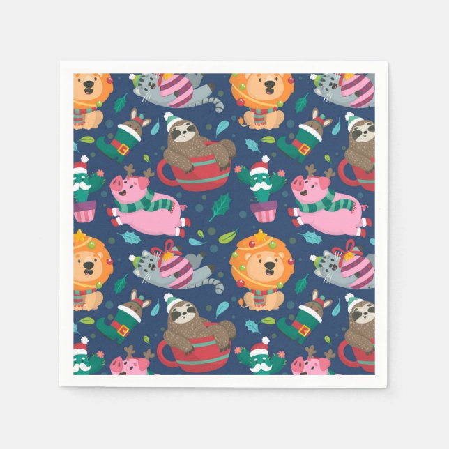 Servilleta De Papel Navidades divertidos (Anverso)