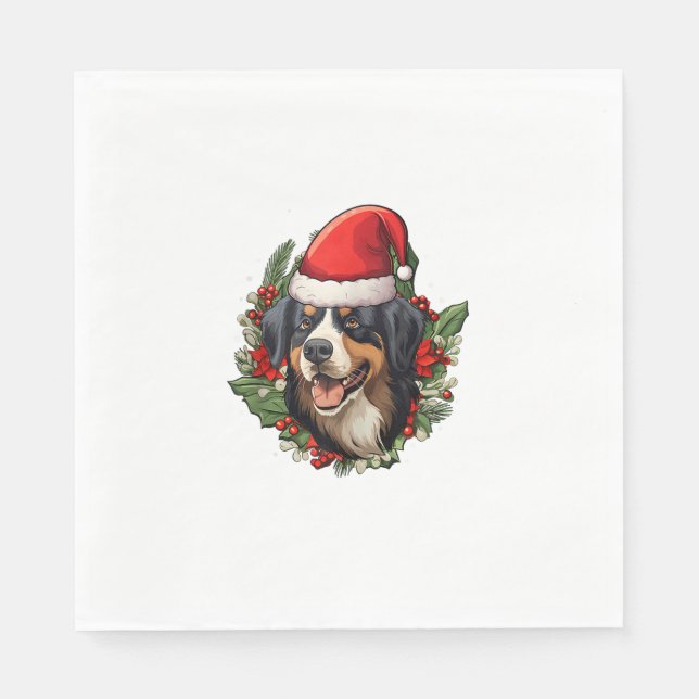 Servilleta De Papel Navidades divertidos Bernese Mountain Dog (Anverso)