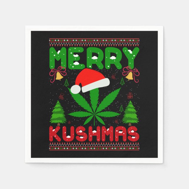 Servilleta De Papel Navidades divertidos de Merry Kushmas (Anverso)