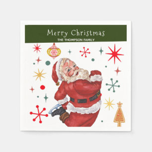 Servilleta De Papel Navidades divertidos de Monograma Rojo y Verde San