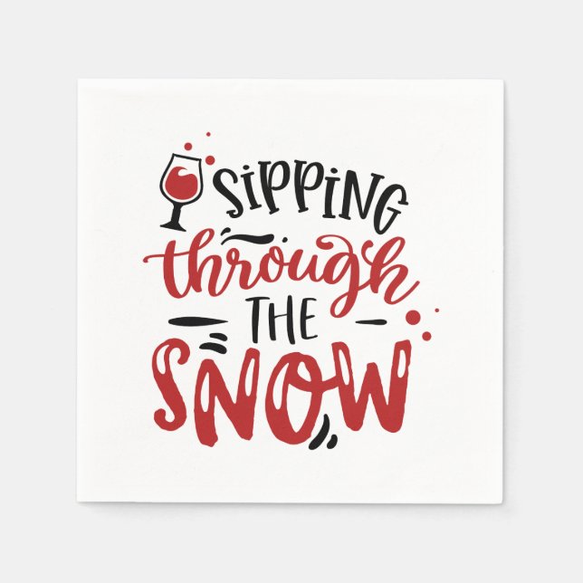 Servilleta De Papel navidades divertidos fiesta de beber vino Napkins (Anverso)