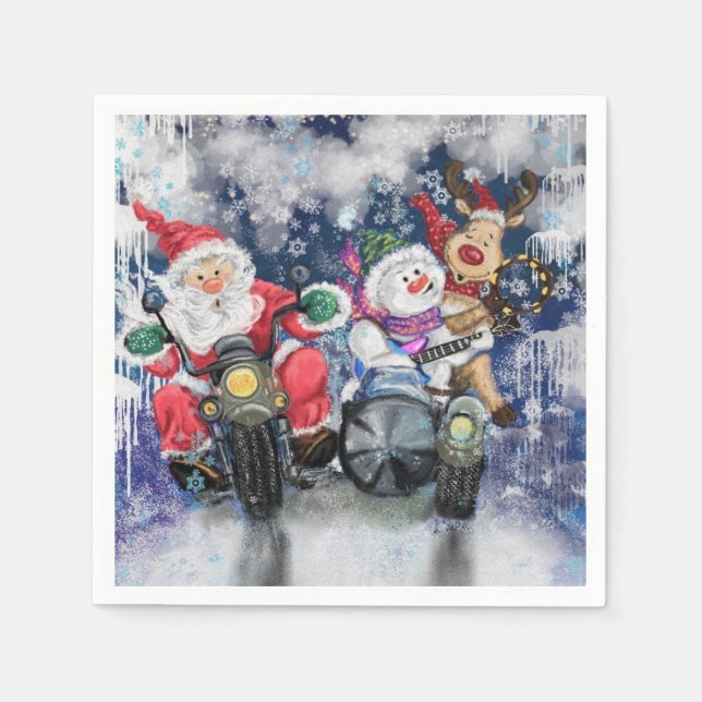 Servilleta De Papel Navidades divertidos Napkins Navidades felices ami (Anverso)