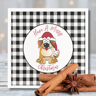 Servilleta De Papel Navidades divertidos Personalizado de perro Santa 