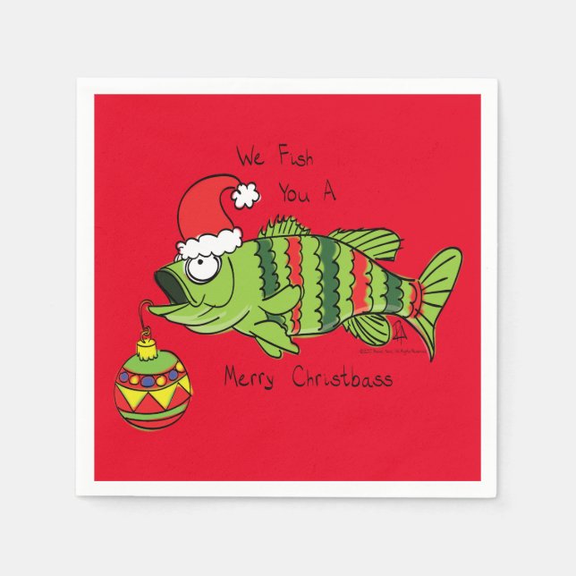 Servilleta De Papel Navidades divertidos Personalizado de pescado de p (Anverso)