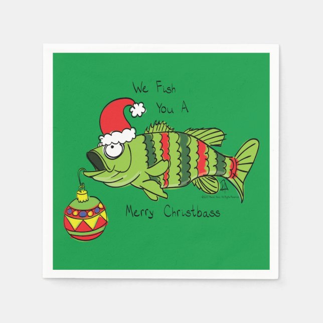 Servilleta De Papel Navidades divertidos Personalizado de pescado de p (Anverso)