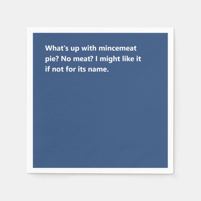 Servilleta De Papel Navidades divertidos Pie Poem Negrita Azul (Anverso)