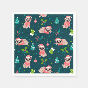 Servilleta De Papel Navidades divertidos Pugs