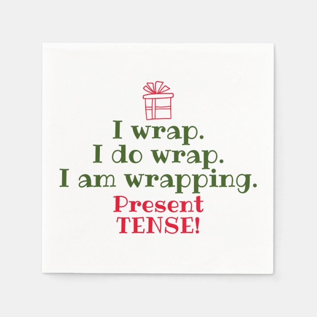 Servilleta De Papel Navidades divertidos Pun | Gramática de días festi (Anverso)