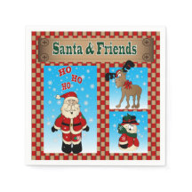 Navidades divertidos Santa y amigos