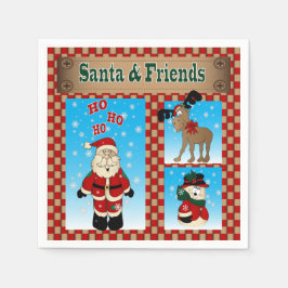 Servilleta De Papel Navidades divertidos Santa y amigos