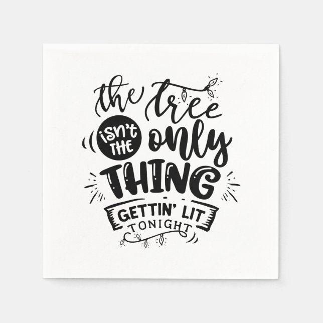 Servilleta De Papel navidades divertidos tomando arte fiesta de palabr (Anverso)