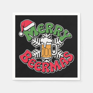 Servilleta De Papel Navidades divertidos tomando cerveza fiesta