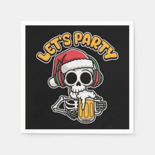 Servilleta De Papel Navidades divertidos tomando cerveza fiesta