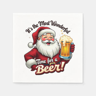 Servilleta De Papel Navidades divertidos tomando cerveza fiesta