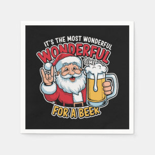 Servilleta De Papel Navidades divertidos tomando cerveza fiesta