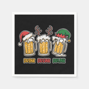 Servilleta De Papel Navidades divertidos tomando cerveza fiesta