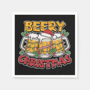 Servilleta De Papel Navidades divertidos tomando cerveza fiesta