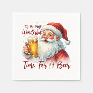 Servilleta De Papel Navidades divertidos tomando cerveza fiesta
