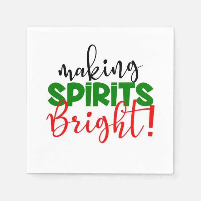 Servilleta De Papel Navidades divertidos Vino fiesta de vacaciones (Anverso)